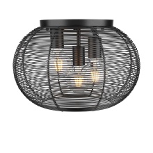 Golden Canada 6802-FM BLK - Golden Lighting Calypso 3-light Flush Mount in Matte Black
